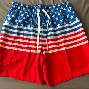 Chubbies Backyard BBQ Red White and Blue USA Lined Swim Trunks